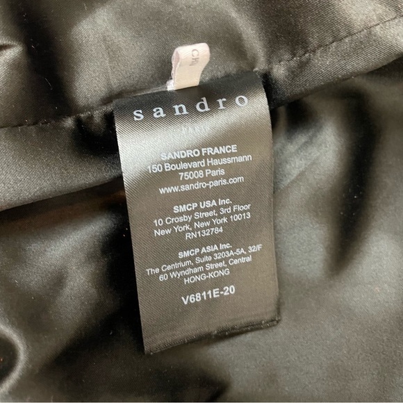 Sandro Black Love Karma Embroidered Bomber Jacket - Picture 11 of 16